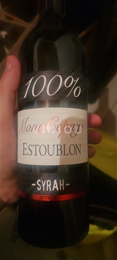 Alpes e regiões Ródano Alpilles Estoublon 100% Mono Cépage Syrah Não Sazonado