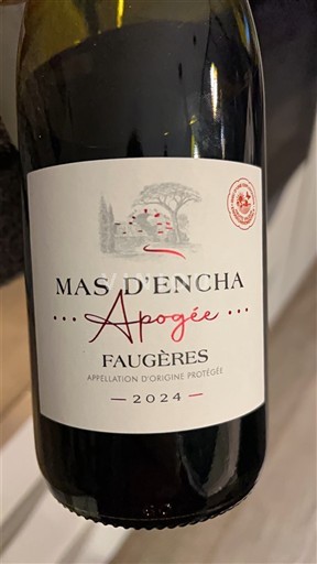Verërat Rouge sec Apogée Mas d'Encha 2024 Francë Languedok Faugères AOC