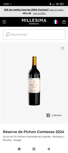 Bordeaux Pauillac Château Pichon Comtesse de Lalande Réserve de Pichon Comtesse 2024