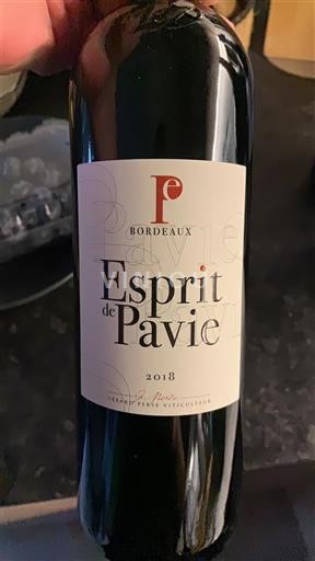 Bordeaux Château Pavie Esprit de Pavie 2018