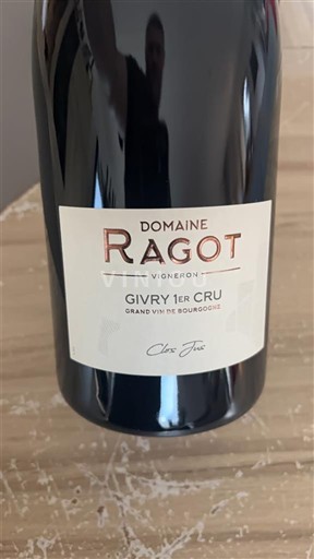 Bourgogne Givry Premier Cru Domaine Ragot Clos Jus Không niên vụ