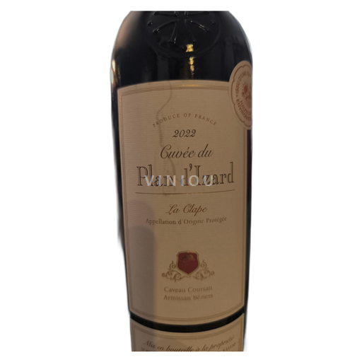 Vin Rouge sec Plan d'Izard Caveau Coursan 2022 France Languedoc La Clape AOC