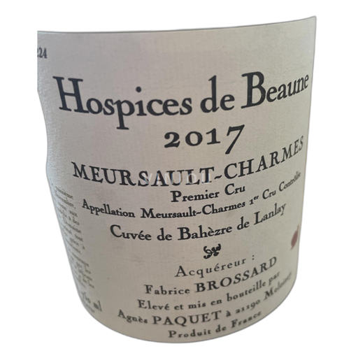 Bourgondië Meursault Hospices de Beaune Charmes 1er Cru de Bahèzre de Lanlay 2017