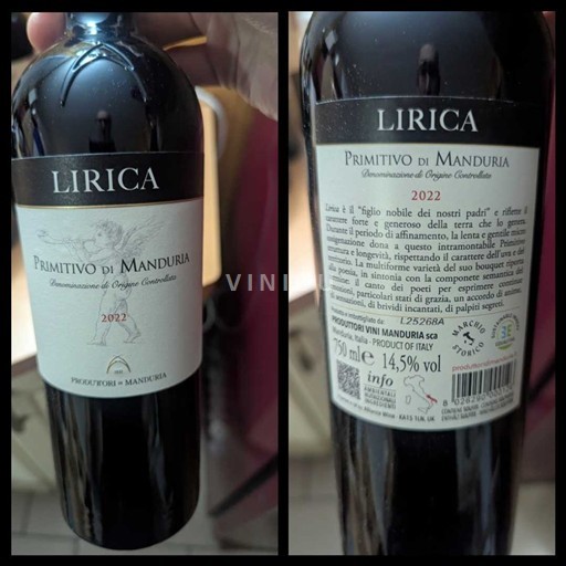 Puglia Primitivo di Manduria Produttori di Manduria Lirica 2022