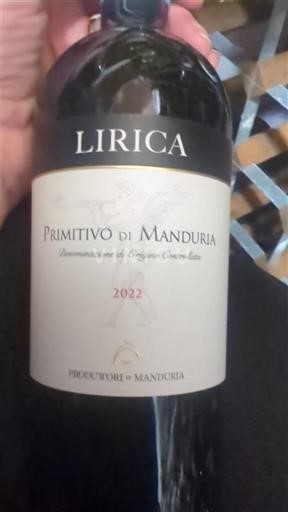 Apulija Примитиво ди Мандурия Produttori di Manduria Lirica 2022