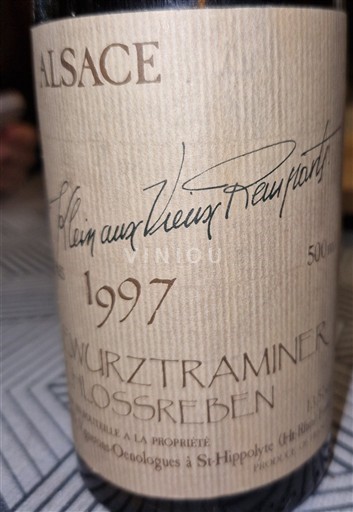 Alsácia Plein aux Vieux Remparts Gewurztraminer Schloßreben 1997