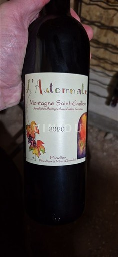 Bordeaux Montagne-saint-émilion Prodier L'Automnale 2020