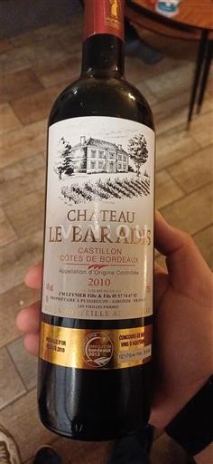 Bordeaux Castillon-côtes-de-bordeaux Château Le Baradis 2010
