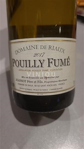 Vallée de la Loire Pouilly-fumé Domaine Riaux 2017