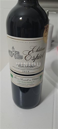 Bordéus Pessac-Léognan Château Espiet 2018