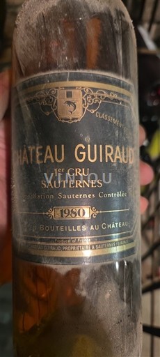 Bordeaux Sauternes Premier Cru Château Guiraud 1980