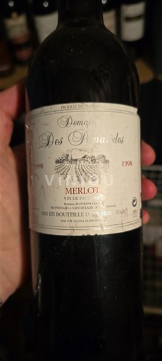 Tây Nam Không được chỉ định Domaine S Pinardes Merlot 1998