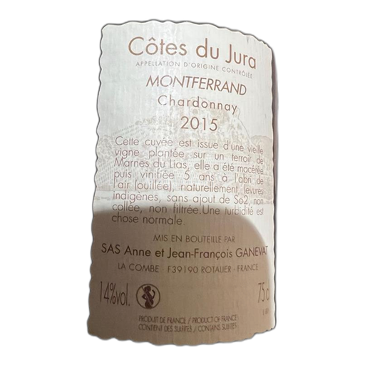 Jura Côtes-du-jura Domaine Ganevat Montferrand 2015
