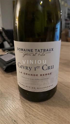 Bourgogne Không được chỉ định Premier Cru Domaine Tatraux La Grande Berge 2024