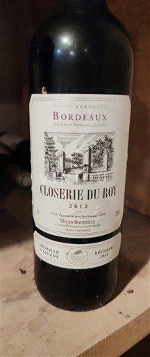 Bordeaux Closerie du Roy 2012