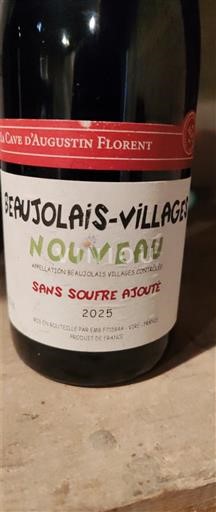 Beaujolais Beaujolais Villages La Cave d'Augustin Florent Nouveau Sans Soufre Ajouté 2025