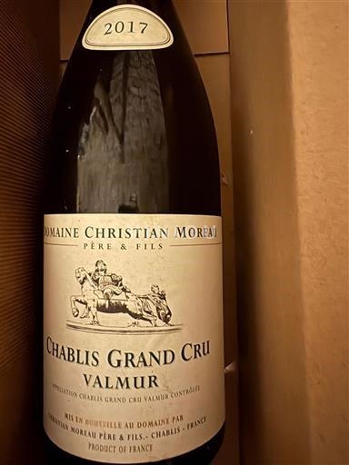 Bourgogne Chablis Grand Cru Domaine Christian Moreau Père & Fils Valmur 2017