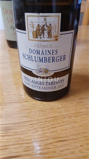 Alsace Vendanges Tardives Domaine Domaines Schlumberger Gewurztraminer 2007