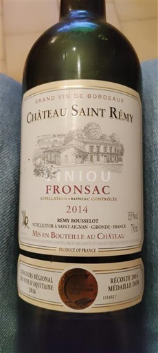 Bordeaux Fronsac Château Saint Rémy 2014