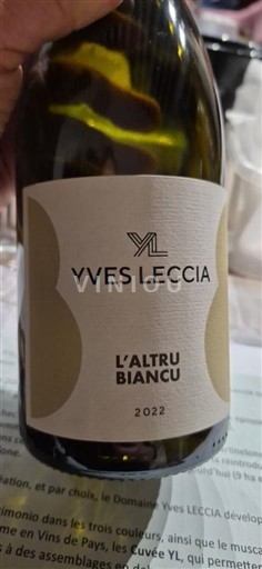 Corse Patrimonio Yves Leccia L’Altru Biancu 2022