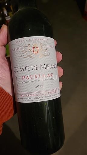Bordeaux Pauillac Comte de Miranda 2010