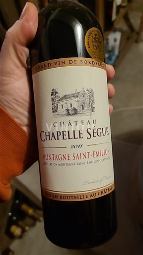Bordeaux Montagne-saint-émilion Château Chapelle Ségur 2011