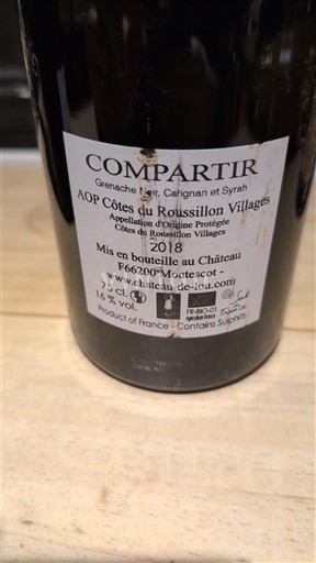 Roussillon Côtes du Roussillon Villages Château Lou Compartir 2018