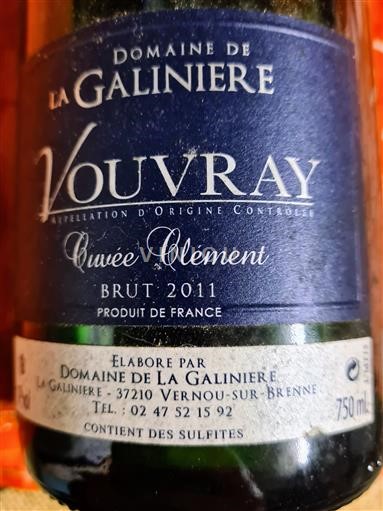 Thung lũng sông Loire Vouvray Domaine La Galinière Clement 2011