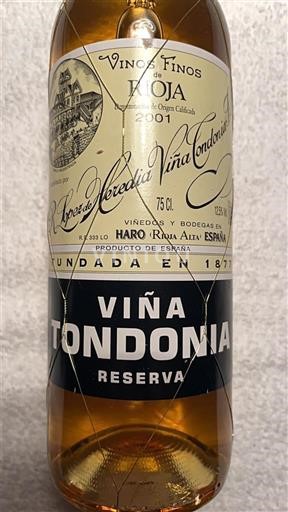 La Rioja Rioja R. López de Heredia Viña Tondonia Viña Tondonia Reserva 2001
