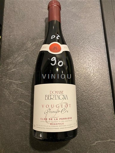 Bourgogne Vougeot Premier Cru Domaine Bertagna Clos de la Perrière Monopole 2020