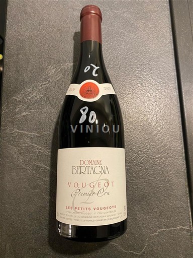 Bourgogne Vougeot Premier Cru Domaine Bertagna Les Petits Vougeots 2020