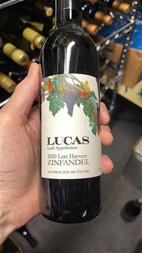 Vùng trồng nho được cấp phép California Lodi Lucas Late Harvest Zinfandel 2020