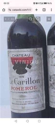 Bordeaux Pomerol Château Le Carillon 1978