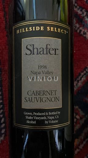Vùng trồng nho được cấp phép California Quận Stags Leap Shafer Hillside Select 1998