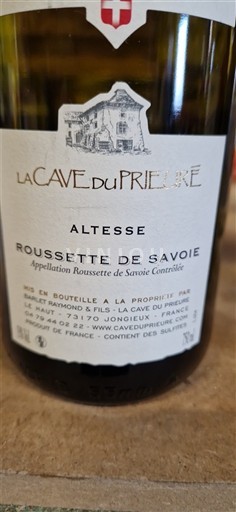 Savoie và Bugey Roussette-de-savoie La Cave du Prieuré Altesse 2022