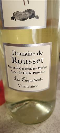 Provence Không được chỉ định Domaine Rousset Les Coquelicots 2023