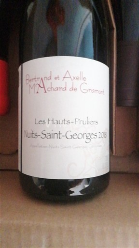 Bourgogne Nuits-saint-georges Bertrand et Axelle Machard de Gramont Les Hauts-Pruliers 2018
