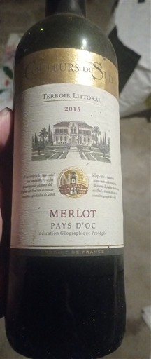 Viinit Rouge sec Terroir Littoral Couleurs du Sud 2015 Ranska Languedoc ja Roussillon Pays d'Oc IGP