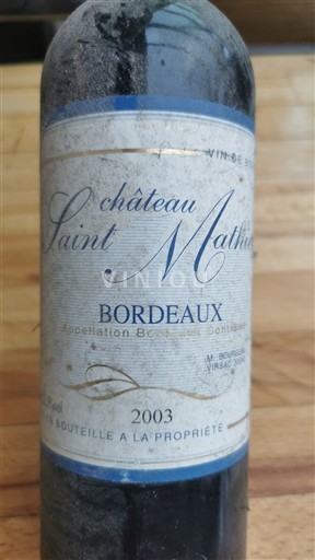 Bordeaux Château Saint Mathieu 2003