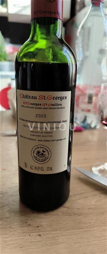 Bordeaux Saint-Georges-Saint-Émilion Château St. Georges 2020