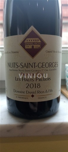 Bourgogne Nuits-saint-georges Premier Cru Domaine Daniel Rion & Fils Les Hauts Pruliers 2018