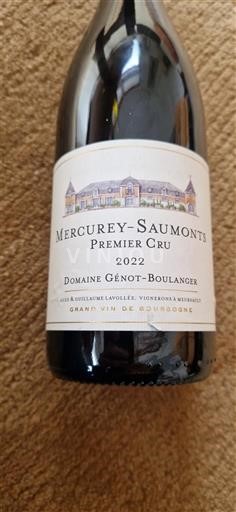 Bourgogne Mercurey Premier Cru Domaine Génot-Boulanger Mercurey-Saumonts Premier Cru 2022