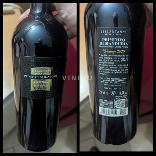 Puglia Primitivo di Manduria Sessantanni Old Vines 2020