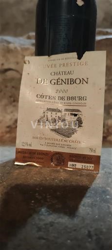 Bordeaux Côtes-de-bourg Château Génibon Prestige 2000