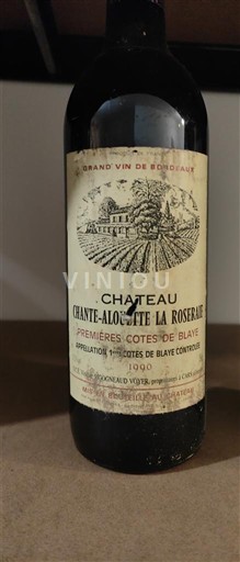 Bordeaux Không được chỉ định Château Chante-Alouette La Roseraie 1990