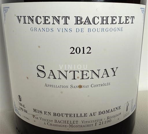 Bourgogne Santenay Vincent Bachelet 2012
