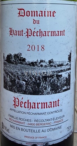 Viner Rouge sec Pécharmant Domaine Haut-Pécharmant (Didier Roches) 2018 Frankrike Sørvest Pécharmant AOC