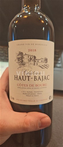 Bordeaux Côtes-de-bourg Château Haut-Bajac 2018