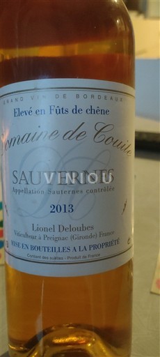 Bordeaux Sauternes Domaine Coutin 2013