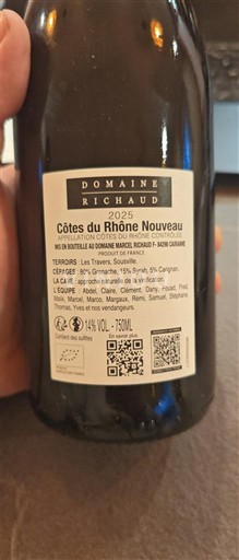 Thung lũng Rhône Côtes-du-rhône Domaine Richaud Côtes du Rhône Nouveau 2023
